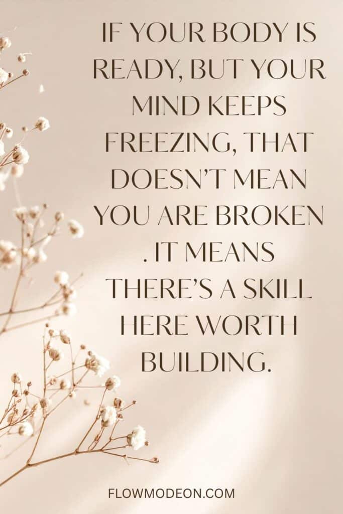 Mind keeps freezing, that doesn't mean you are broken. It means there's a skill here worth building. sports mental anxiety
